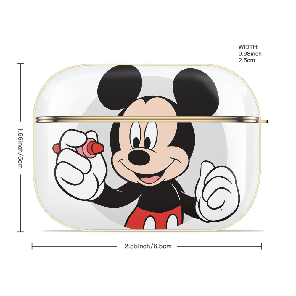 ミッキーマウス Mickey Mouse 【AirPods Pro用】ハードシェル保護ケース｜耐衝撃・防指紋・カラビナ付き商品仕様