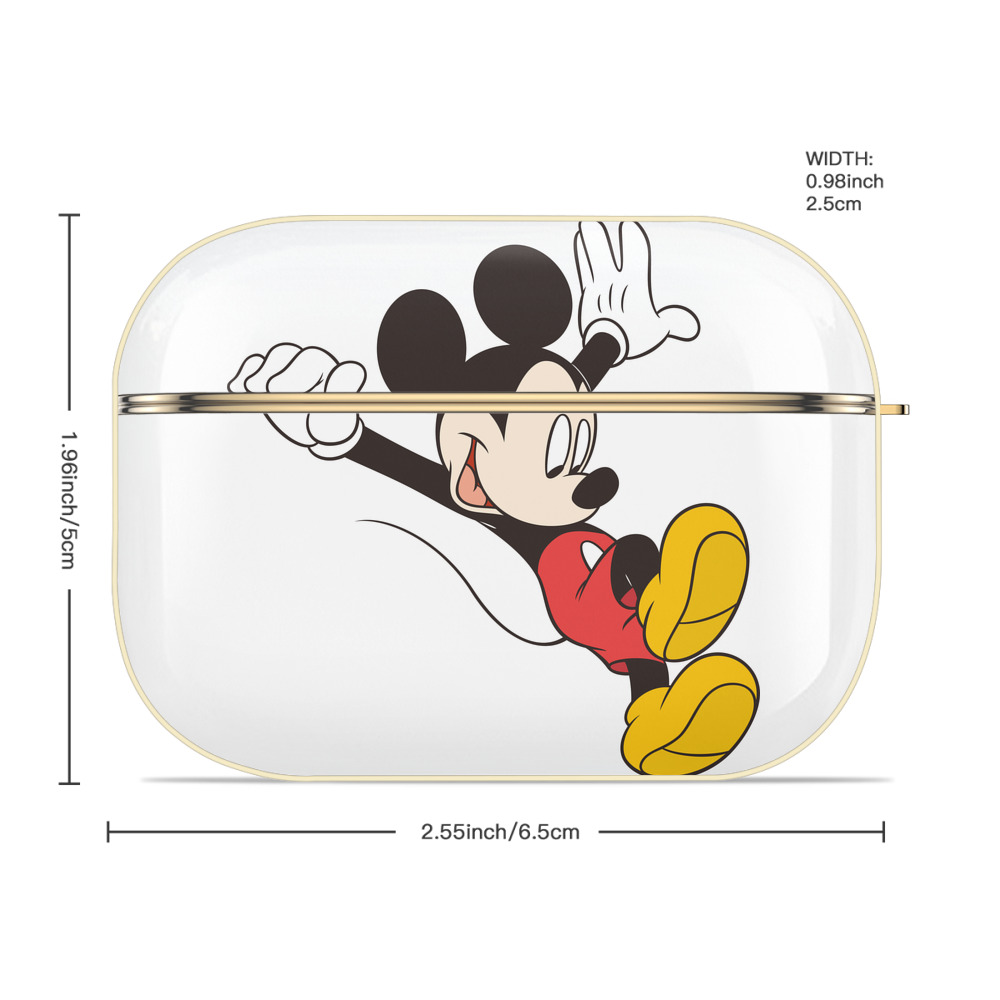 ミッキーマウス Mickey Mouse 【AirPods Pro用】ハードシェル保護ケース｜耐衝撃・防指紋・カラビナ付き商品仕様