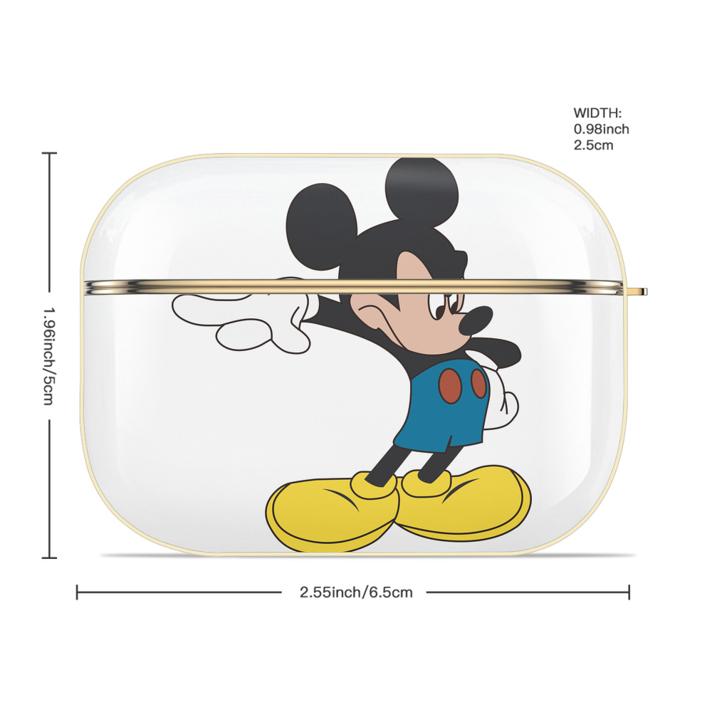 ミッキーマウス Mickey Mouse 【AirPods Pro用】ハードシェル保護ケース｜耐衝撃・防指紋・カラビナ付き商品仕様