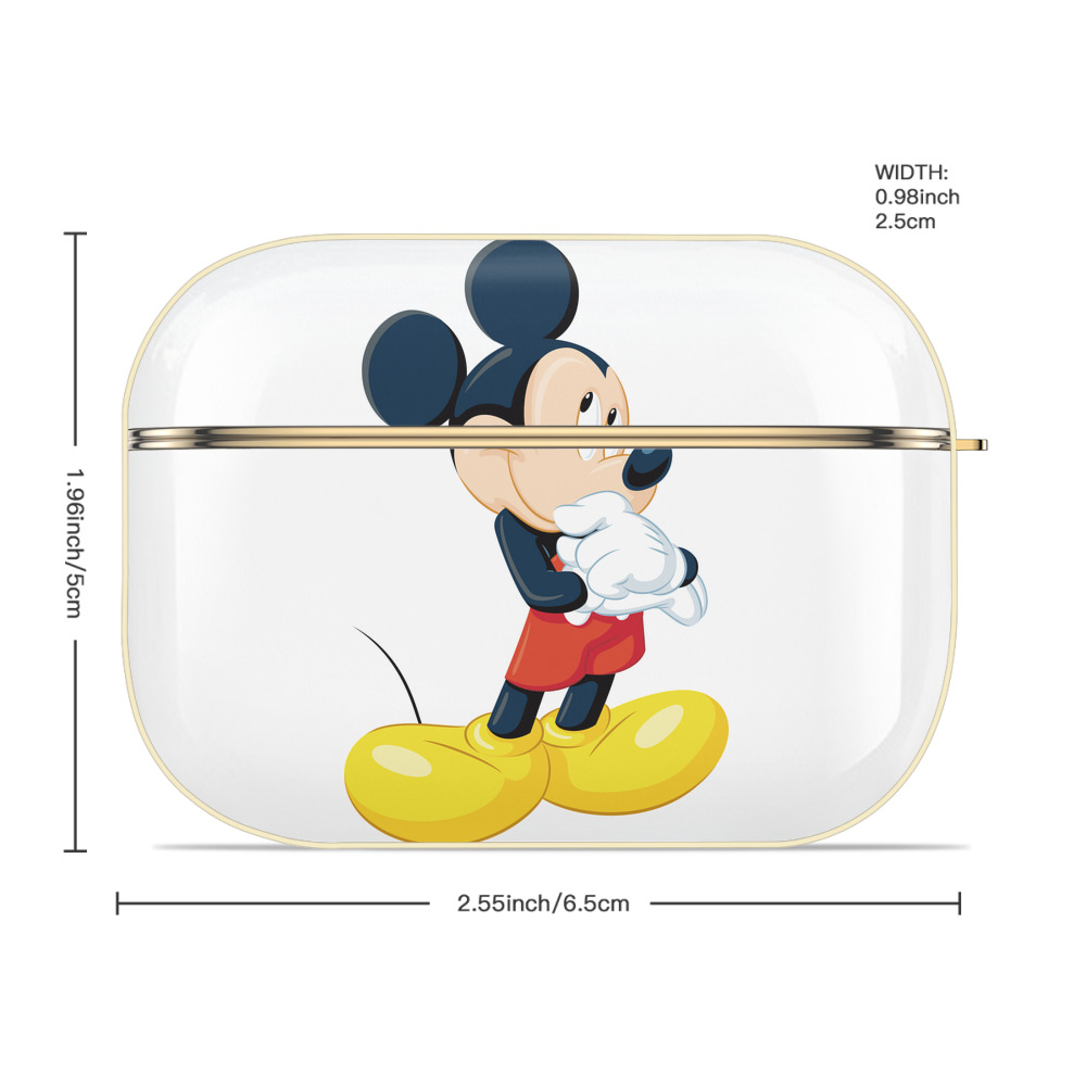 ミッキーマウス Mickey Mouse 【AirPods Pro用】ハードシェル保護ケース｜耐衝撃・防指紋・カラビナ付き商品仕様