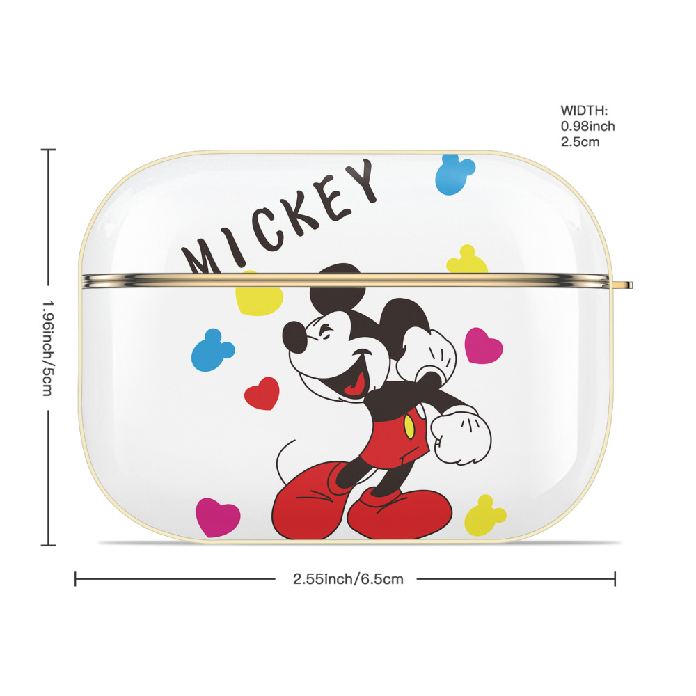 ミッキーマウス Mickey Mouse 【AirPods Pro用】ハードシェル保護ケース｜耐衝撃・防指紋・カラビナ付き商品仕様
