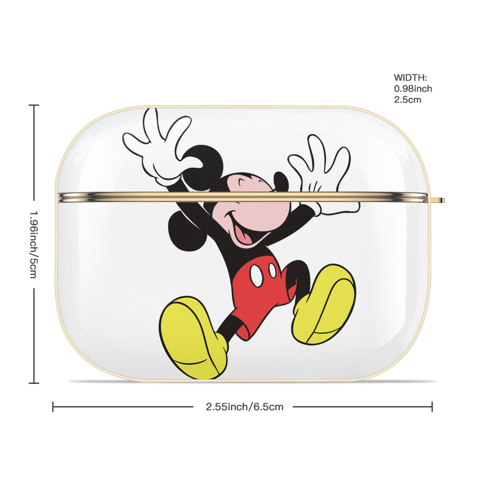 ミッキーマウス Mickey Mouse 【AirPods Pro用】ハードシェル保護ケース｜耐衝撃・防指紋・カラビナ付き商品仕様