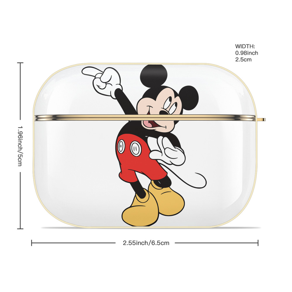 ミッキーマウス Mickey Mouse 【AirPods Pro用】ハードシェル保護ケース｜耐衝撃・防指紋・カラビナ付き商品仕様