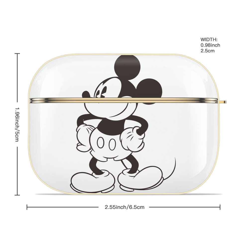 ミッキーマウス Mickey Mouse 【AirPods Pro用】ハードシェル保護ケース｜耐衝撃・防指紋・カラビナ付き商品仕様