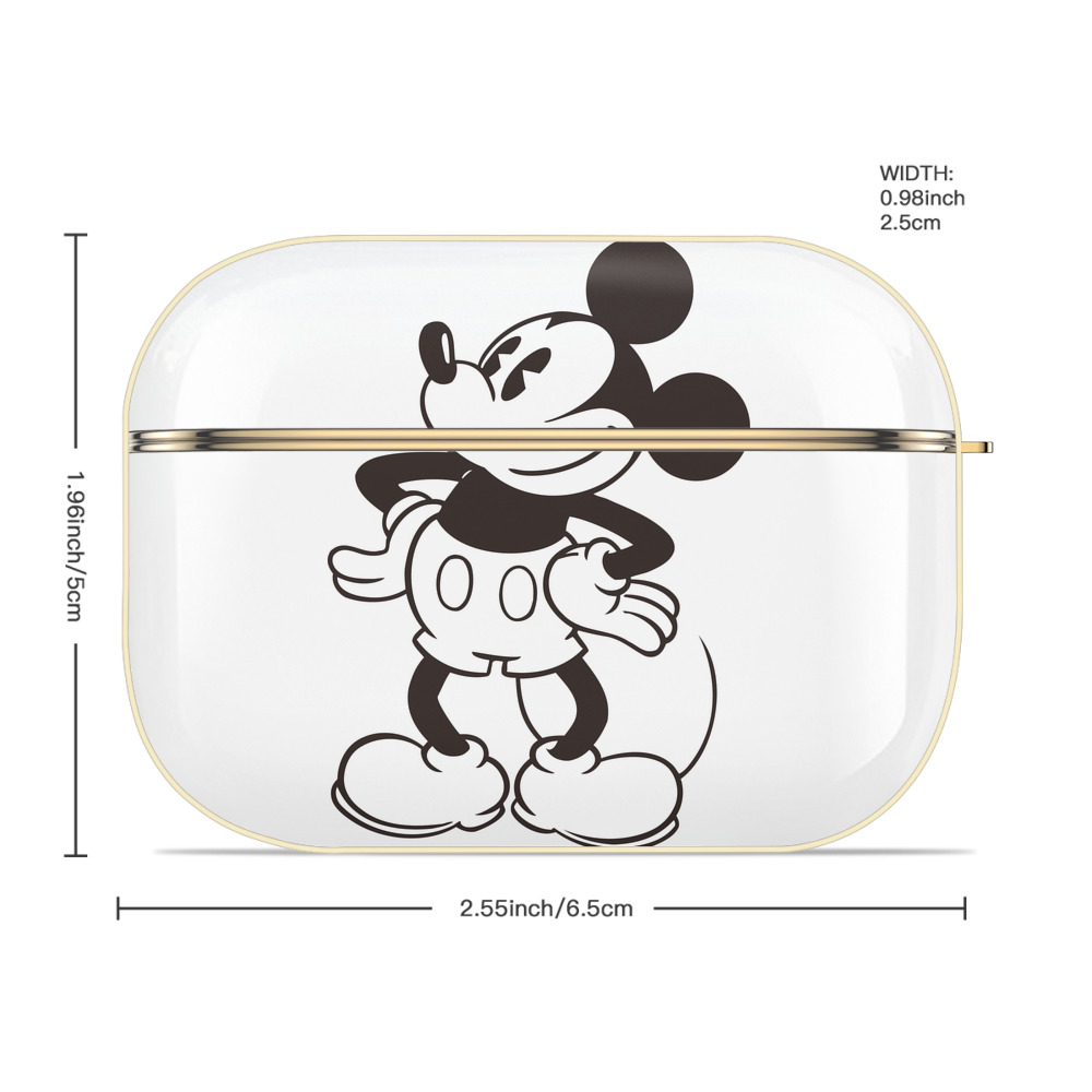 ミッキーマウス Mickey Mouse 【AirPods Pro用】ハードシェル保護ケース｜耐衝撃・防指紋・カラビナ付き商品仕様