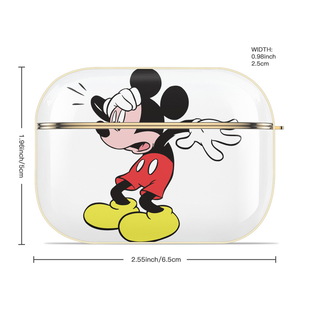 ミッキーマウス Mickey Mouse 【AirPods Pro用】ハードシェル保護ケース｜耐衝撃・防指紋・カラビナ付き商品仕様