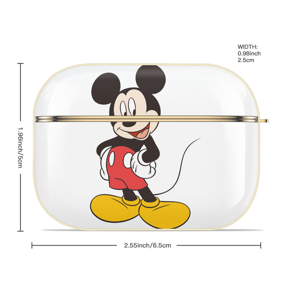 ミッキーマウス Mickey Mouse 【AirPods Pro用】ハードシェル保護ケース｜耐衝撃・防指紋・カラビナ付き商品仕様