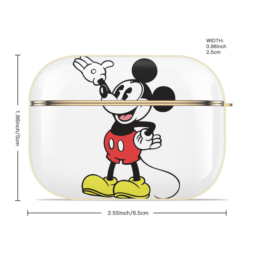 ミッキーマウス Mickey Mouse 【AirPods Pro用】ハードシェル保護ケース｜耐衝撃・防指紋・カラビナ付き商品仕様