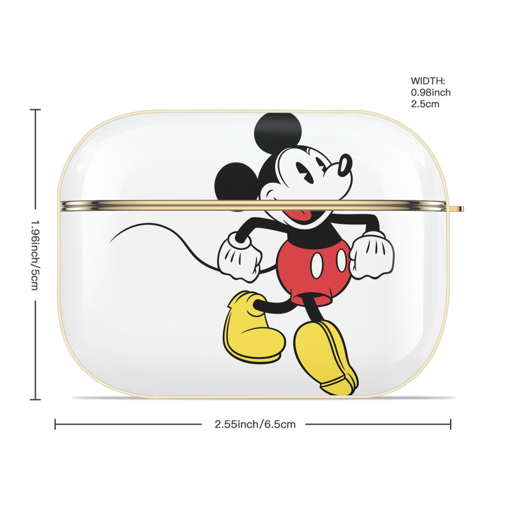 ミッキーマウス Mickey Mouse 【AirPods Pro用】ハードシェル保護ケース｜耐衝撃・防指紋・カラビナ付き商品仕様