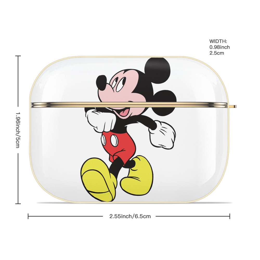 ミッキーマウス Mickey Mouse 【AirPods Pro用】ハードシェル保護ケース｜耐衝撃・防指紋・カラビナ付き商品仕様