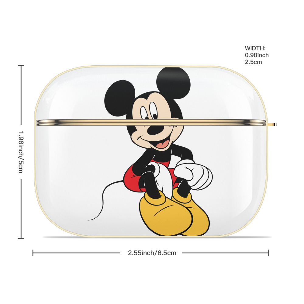 ミッキーマウス Mickey Mouse 【AirPods Pro用】ハードシェル保護ケース｜耐衝撃・防指紋・カラビナ付き商品仕様