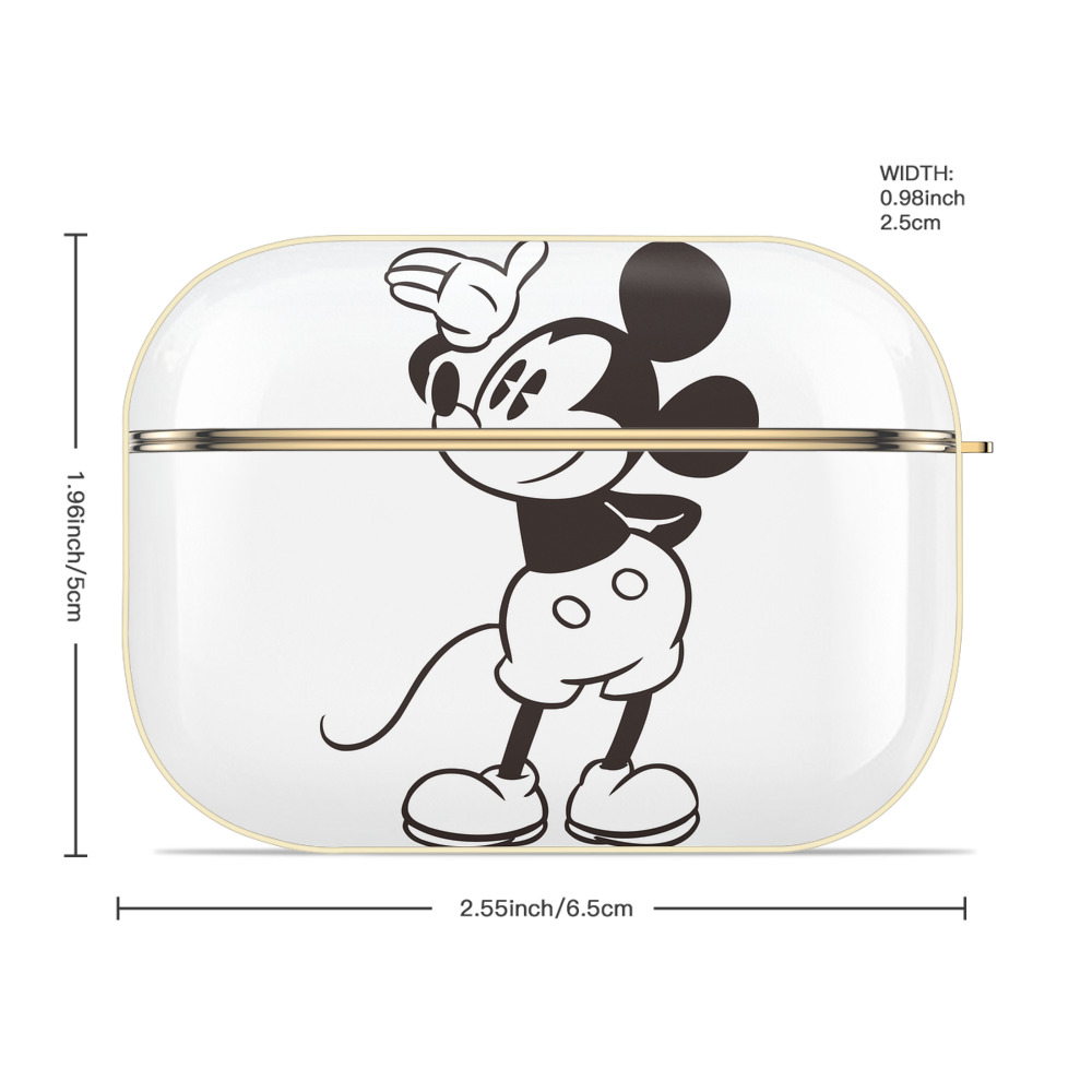 ミッキーマウス Mickey Mouse 【AirPods Pro用】ハードシェル保護ケース｜耐衝撃・防指紋・カラビナ付き商品仕様