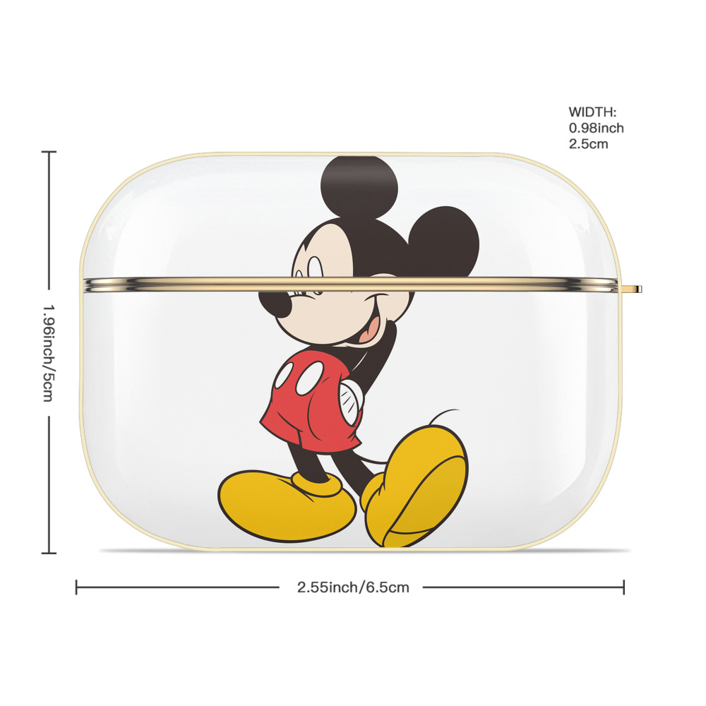 ミッキーマウス Mickey Mouse 【AirPods Pro用】ハードシェル保護ケース｜耐衝撃・防指紋・カラビナ付き商品仕様
