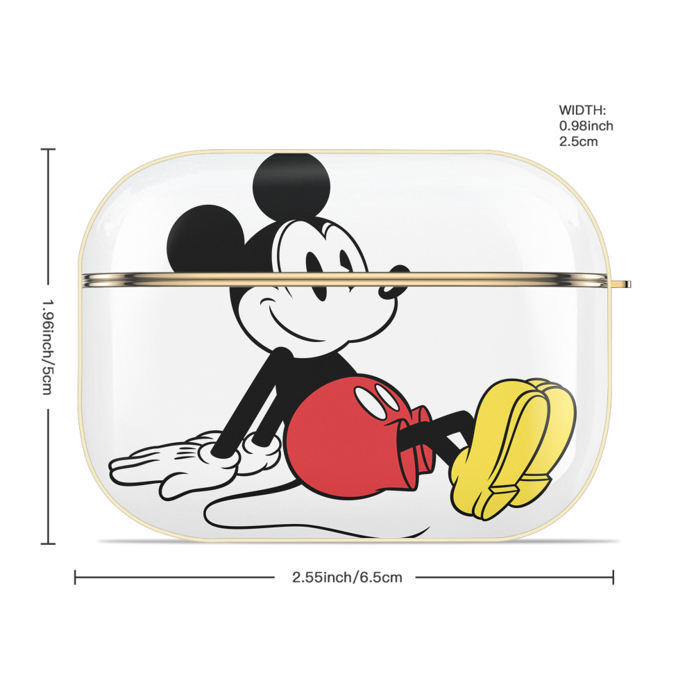 ミッキーマウス Mickey Mouse 【AirPods Pro用】ハードシェル保護ケース｜耐衝撃・防指紋・カラビナ付き商品仕様