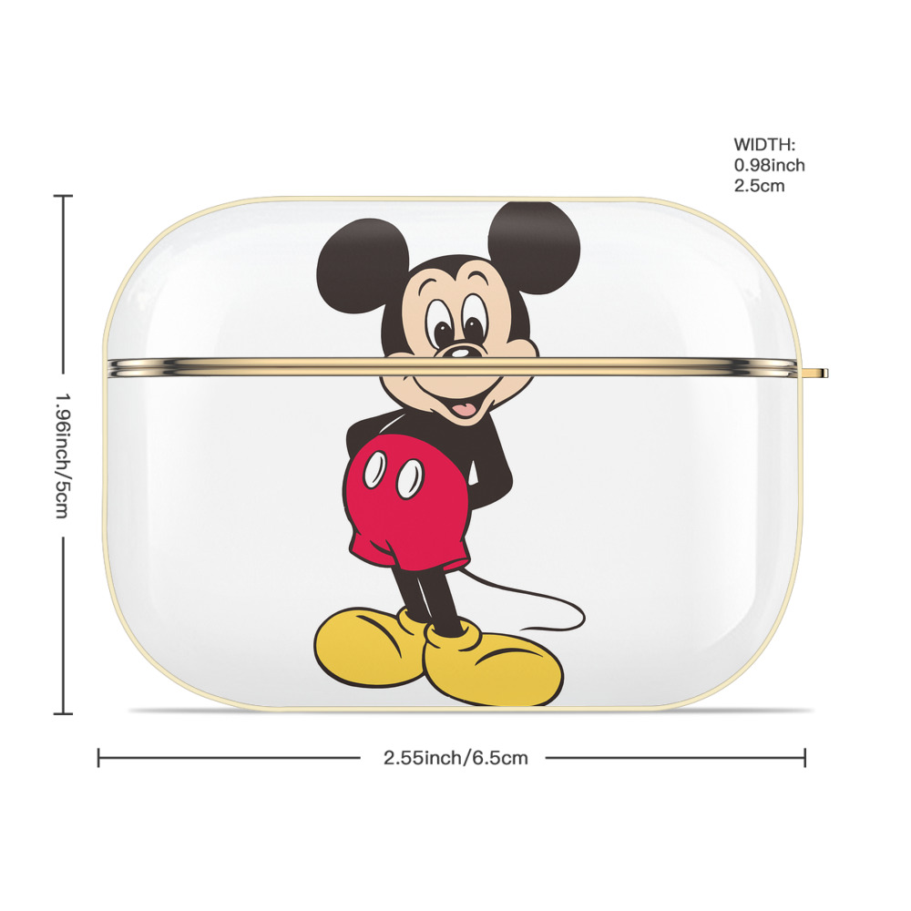 ミッキーマウス Mickey Mouse 【AirPods Pro用】ハードシェル保護ケース｜耐衝撃・防指紋・カラビナ付き商品仕様