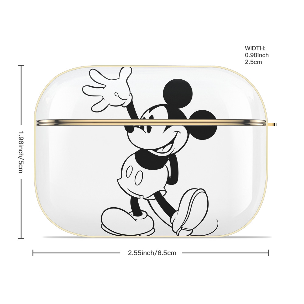 ミッキーマウス Mickey Mouse 【AirPods Pro用】ハードシェル保護ケース｜耐衝撃・防指紋・カラビナ付き商品仕様