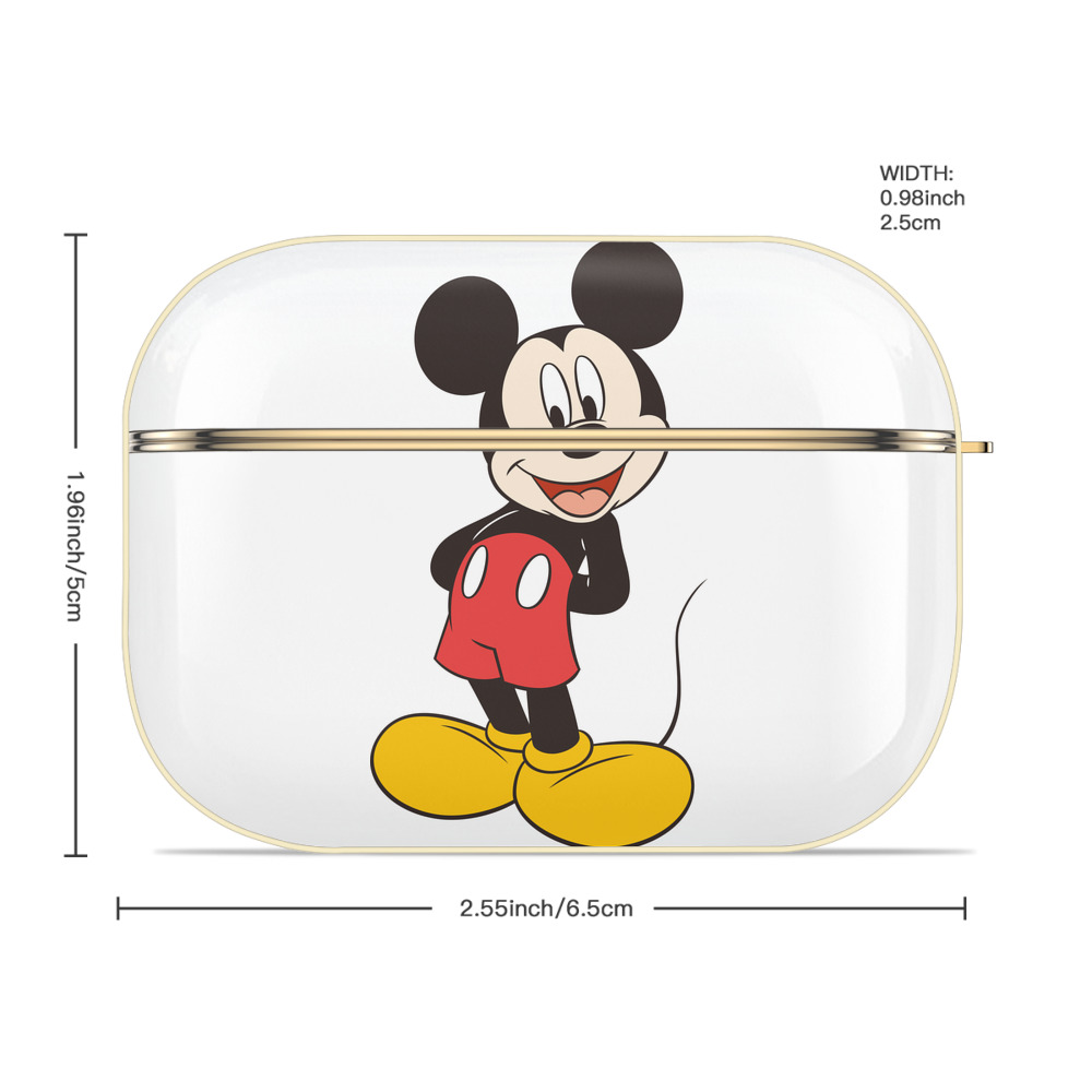 ミッキーマウス Mickey Mouse 【AirPods Pro用】ハードシェル保護ケース｜耐衝撃・防指紋・カラビナ付き商品仕様