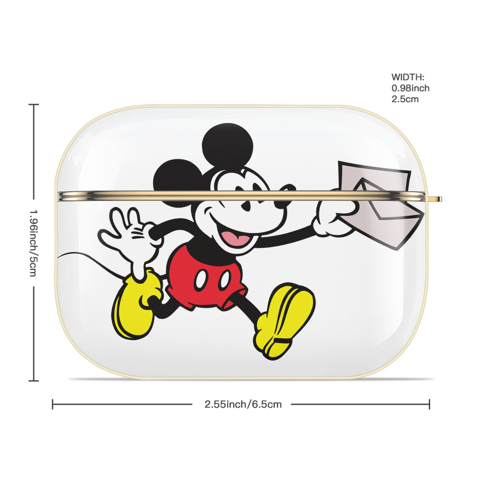 ミッキーマウス Mickey Mouse 【AirPods Pro用】ハードシェル保護ケース｜耐衝撃・防指紋・カラビナ付き商品仕様