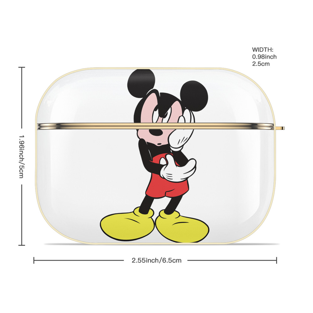ミッキーマウス Mickey Mouse 【AirPods Pro用】ハードシェル保護ケース｜耐衝撃・防指紋・カラビナ付き商品仕様