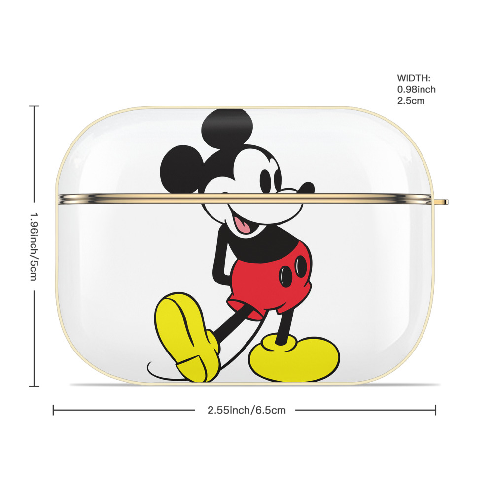 ミッキーマウス Mickey Mouse 【AirPods Pro用】ハードシェル保護ケース｜耐衝撃・防指紋・カラビナ付き商品仕様