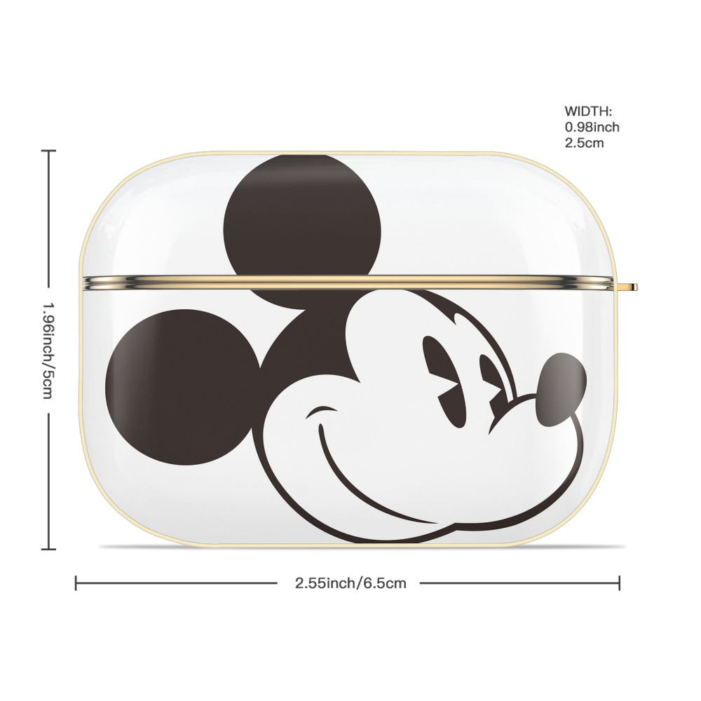ミッキーマウス Mickey Mouse 【AirPods Pro用】ハードシェル保護ケース｜耐衝撃・防指紋・カラビナ付き商品仕様
