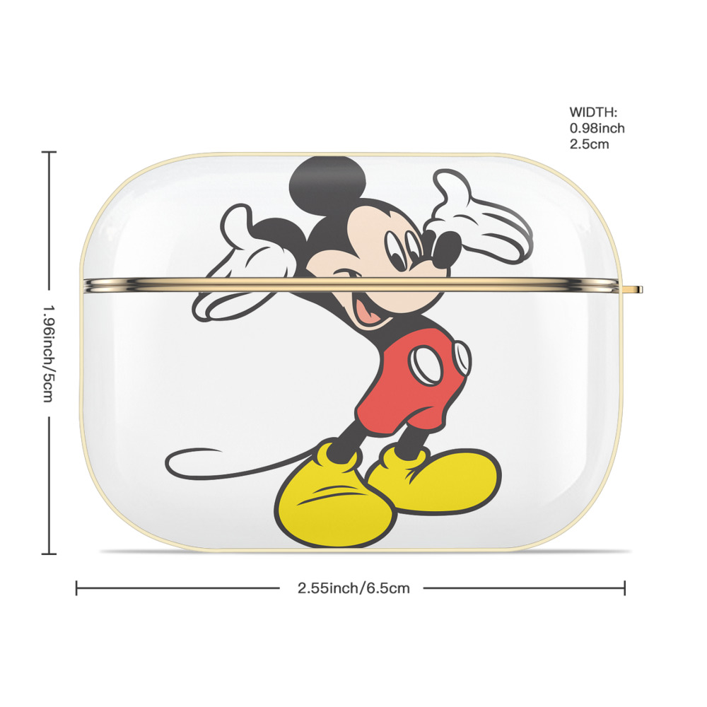 ミッキーマウス Mickey Mouse 【AirPods Pro用】ハードシェル保護ケース｜耐衝撃・防指紋・カラビナ付き商品仕様