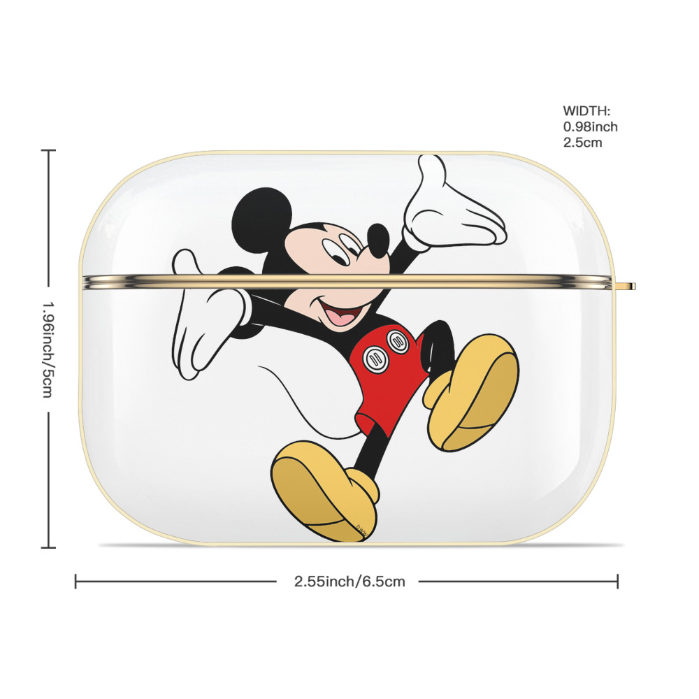 ミッキーマウス Mickey Mouse 【AirPods Pro用】ハードシェル保護ケース｜耐衝撃・防指紋・カラビナ付き商品仕様