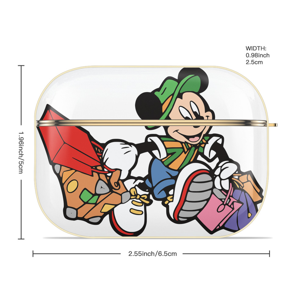 ミッキーマウス Mickey Mouse 【AirPods Pro用】ハードシェル保護ケース｜耐衝撃・防指紋・カラビナ付き商品仕様