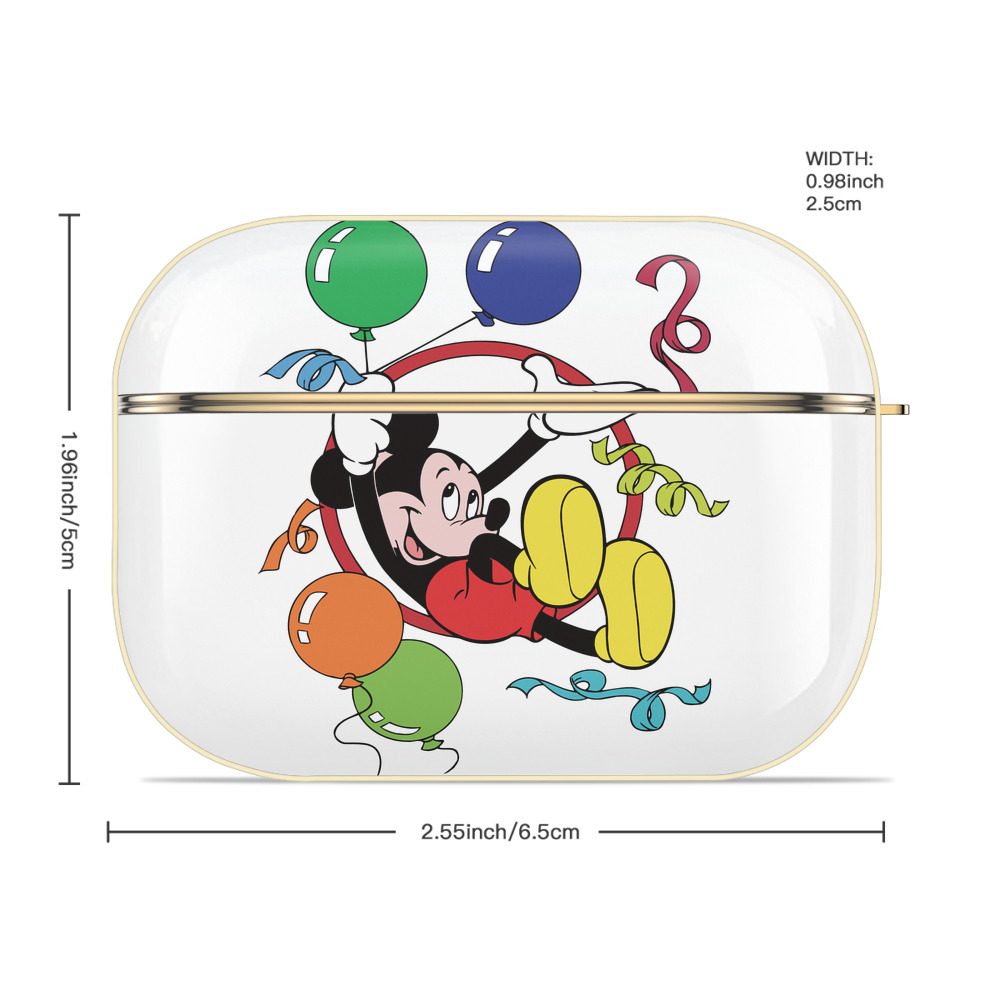ミッキーマウス Mickey Mouse 【AirPods Pro用】ハードシェル保護ケース｜耐衝撃・防指紋・カラビナ付き商品仕様