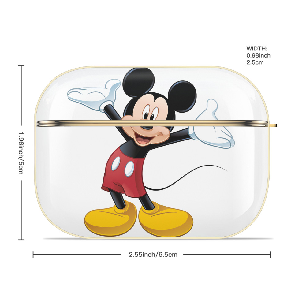ミッキーマウス Mickey Mouse 【AirPods Pro用】ハードシェル保護ケース｜耐衝撃・防指紋・カラビナ付き商品仕様