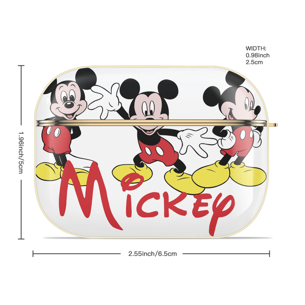 ミッキーマウス Mickey Mouse 【AirPods Pro用】ハードシェル保護ケース｜耐衝撃・防指紋・カラビナ付き商品仕様