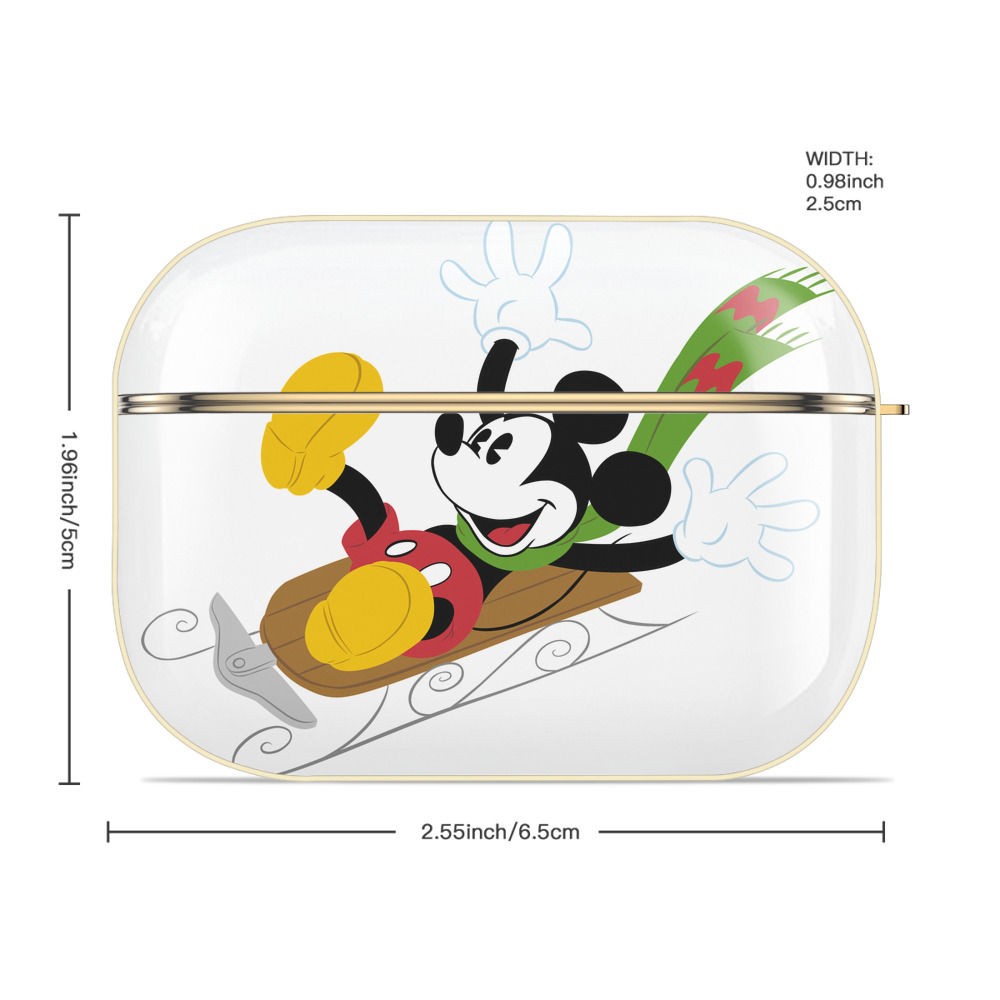 ミッキーマウス Mickey Mouse 【AirPods Pro用】ハードシェル保護ケース｜耐衝撃・防指紋・カラビナ付き商品仕様