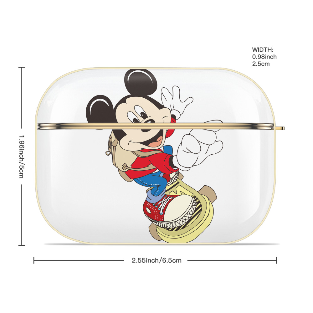 ミッキーマウス Mickey Mouse 【AirPods Pro用】ハードシェル保護ケース｜耐衝撃・防指紋・カラビナ付き商品仕様
