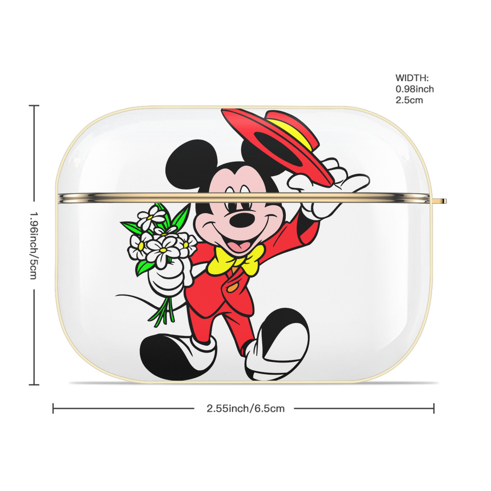 ミッキーマウス Mickey Mouse 【AirPods Pro用】ハードシェル保護ケース｜耐衝撃・防指紋・カラビナ付き商品仕様
