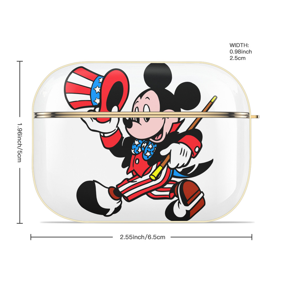 ミッキーマウス Mickey Mouse 【AirPods Pro用】ハードシェル保護ケース｜耐衝撃・防指紋・カラビナ付き商品仕様