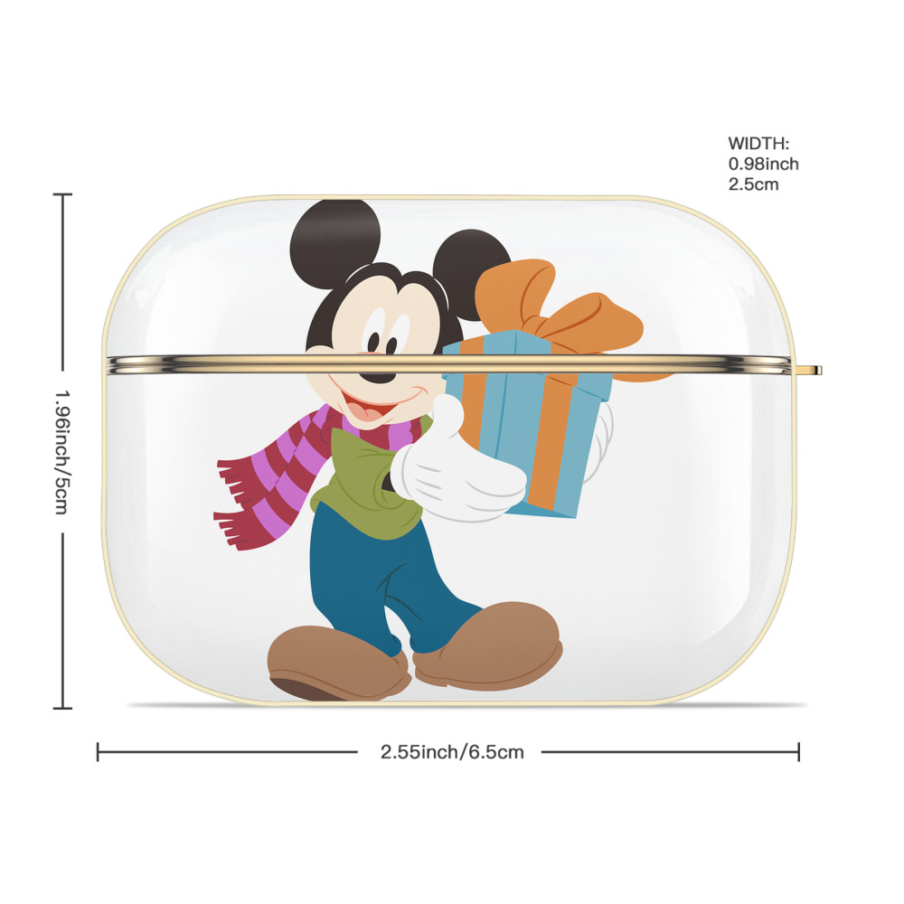 ミッキーマウス Mickey Mouse 【AirPods Pro用】ハードシェル保護ケース｜耐衝撃・防指紋・カラビナ付き商品仕様