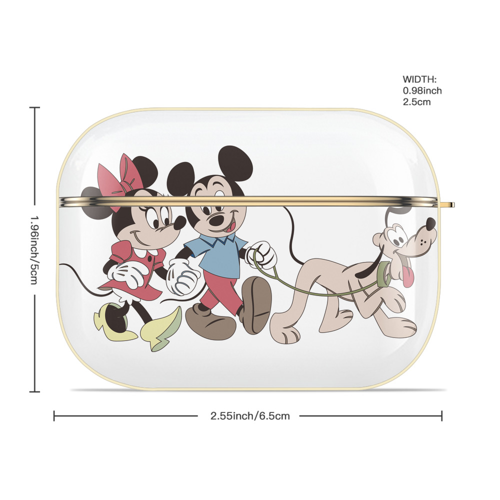 ミッキーマウス Mickey Mouse 【AirPods Pro用】ハードシェル保護ケース｜耐衝撃・防指紋・カラビナ付き商品仕様
