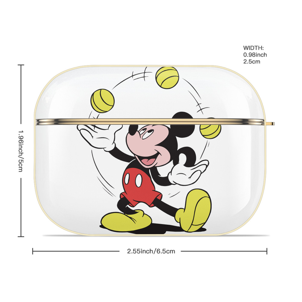 ミッキーマウス Mickey Mouse 【AirPods Pro用】ハードシェル保護ケース｜耐衝撃・防指紋・カラビナ付き商品仕様