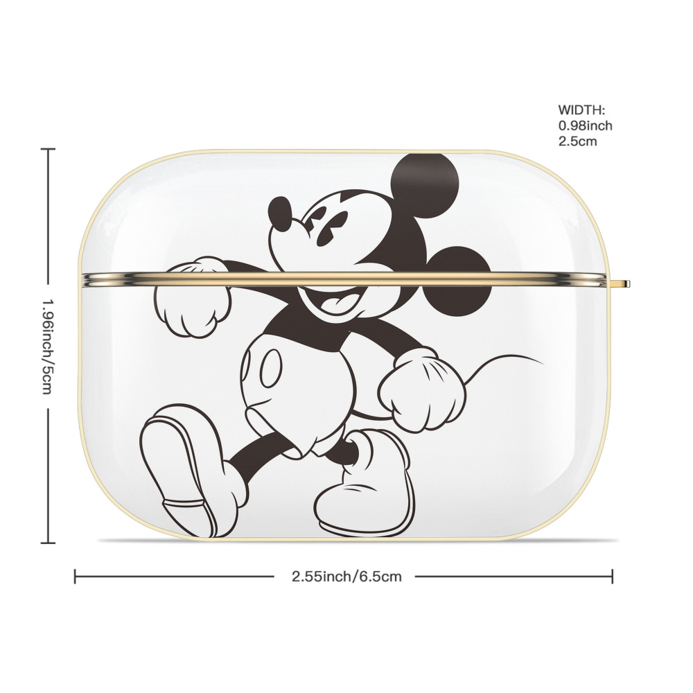 ミッキーマウス Mickey Mouse 【AirPods Pro用】ハードシェル保護ケース｜耐衝撃・防指紋・カラビナ付き商品仕様