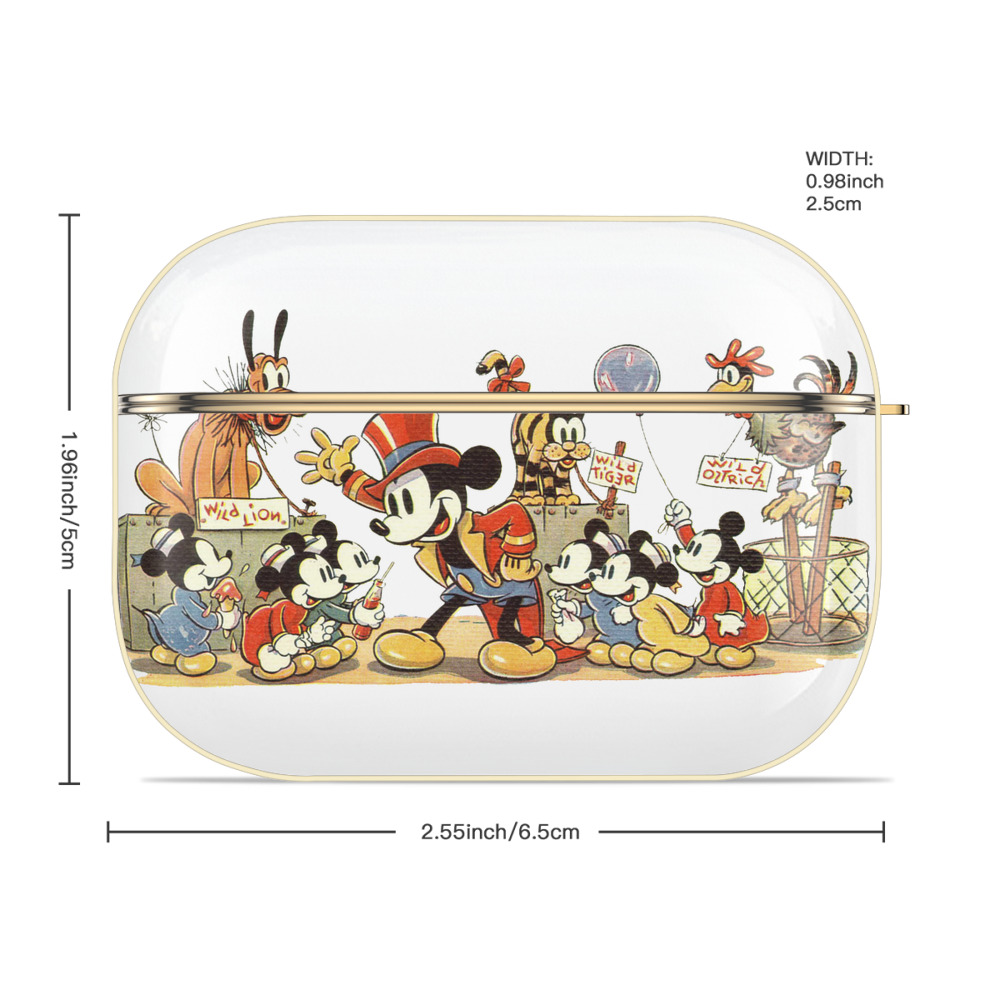 ミッキーマウス Mickey Mouse 【AirPods Pro用】ハードシェル保護ケース｜耐衝撃・防指紋・カラビナ付き商品仕様
