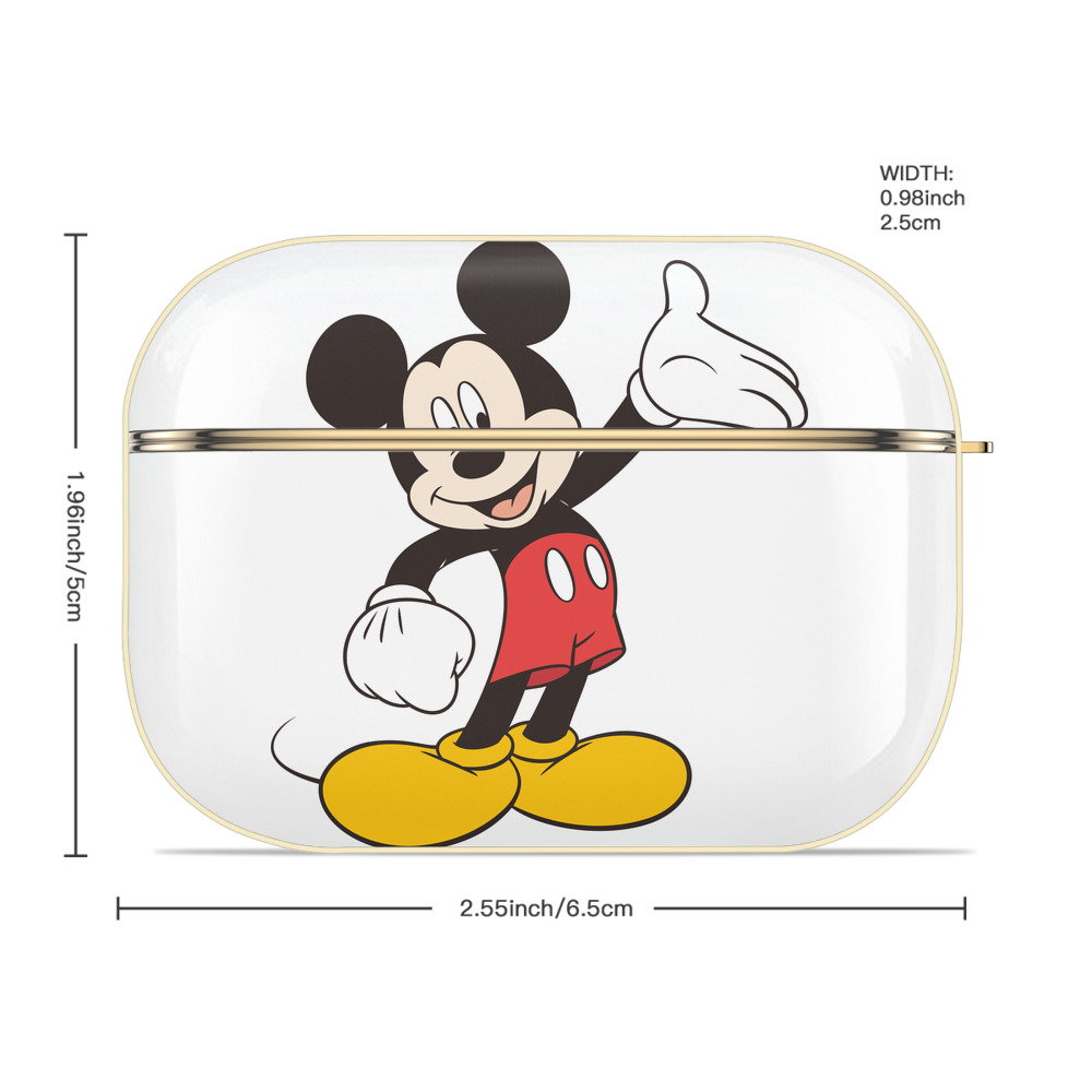 ミッキーマウス Mickey Mouse 【AirPods Pro用】ハードシェル保護ケース｜耐衝撃・防指紋・カラビナ付き商品仕様