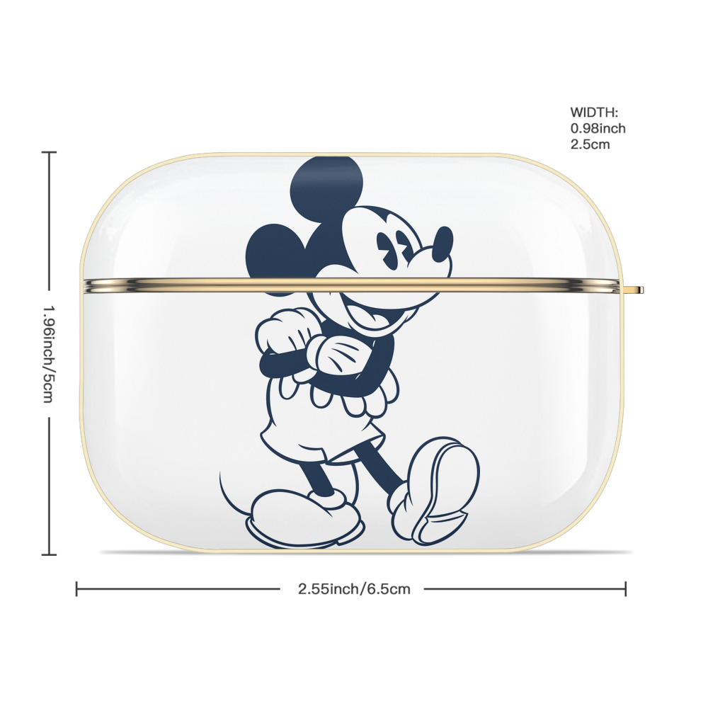 ミッキーマウス Mickey Mouse 【AirPods Pro用】ハードシェル保護ケース｜耐衝撃・防指紋・カラビナ付き商品仕様