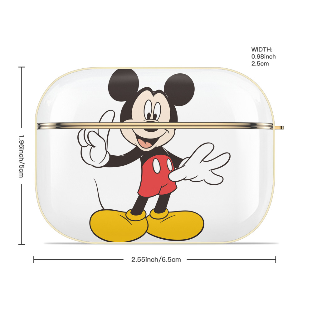 ミッキーマウス Mickey Mouse 【AirPods Pro用】ハードシェル保護ケース｜耐衝撃・防指紋・カラビナ付き商品仕様