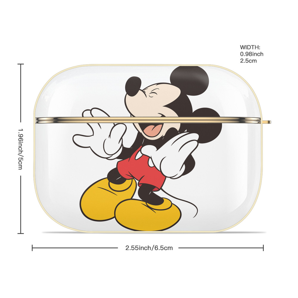 ミッキーマウス Mickey Mouse 【AirPods Pro用】ハードシェル保護ケース｜耐衝撃・防指紋・カラビナ付き商品仕様