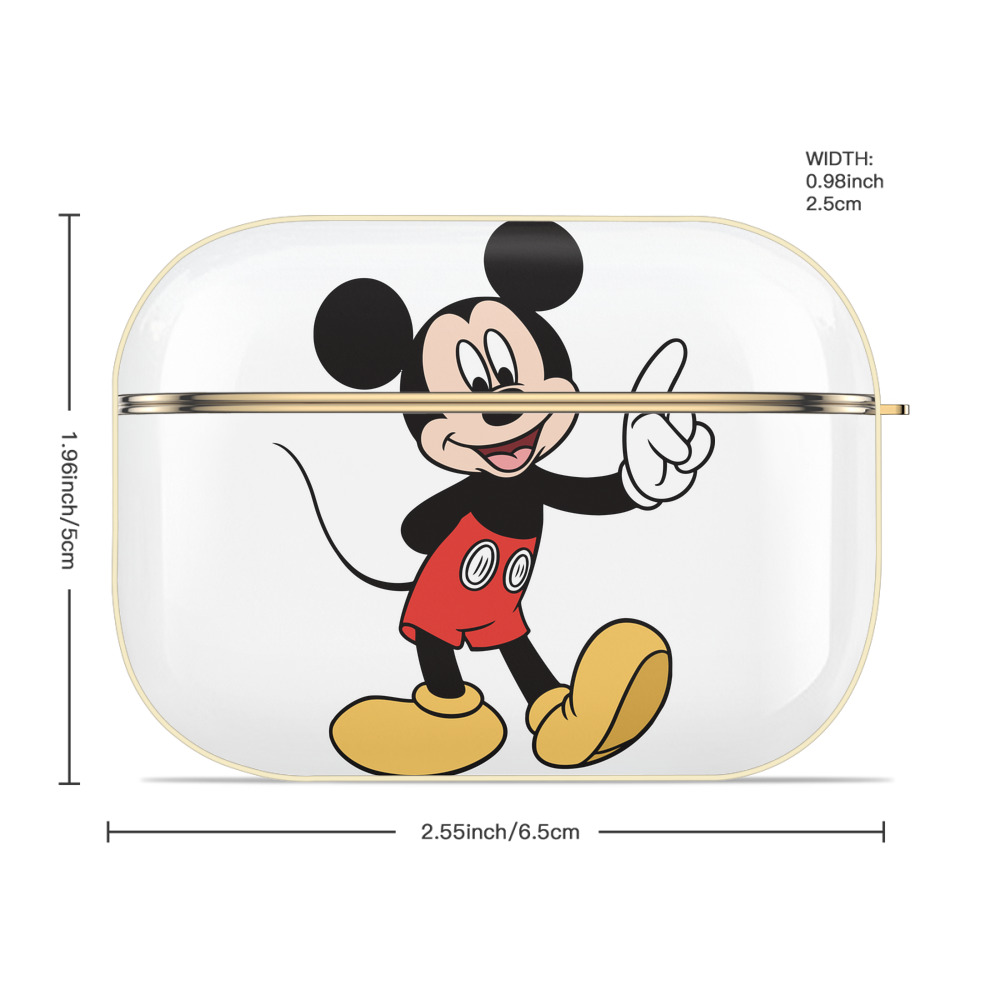 ミッキーマウス Mickey Mouse 【AirPods Pro用】ハードシェル保護ケース｜耐衝撃・防指紋・カラビナ付き商品仕様