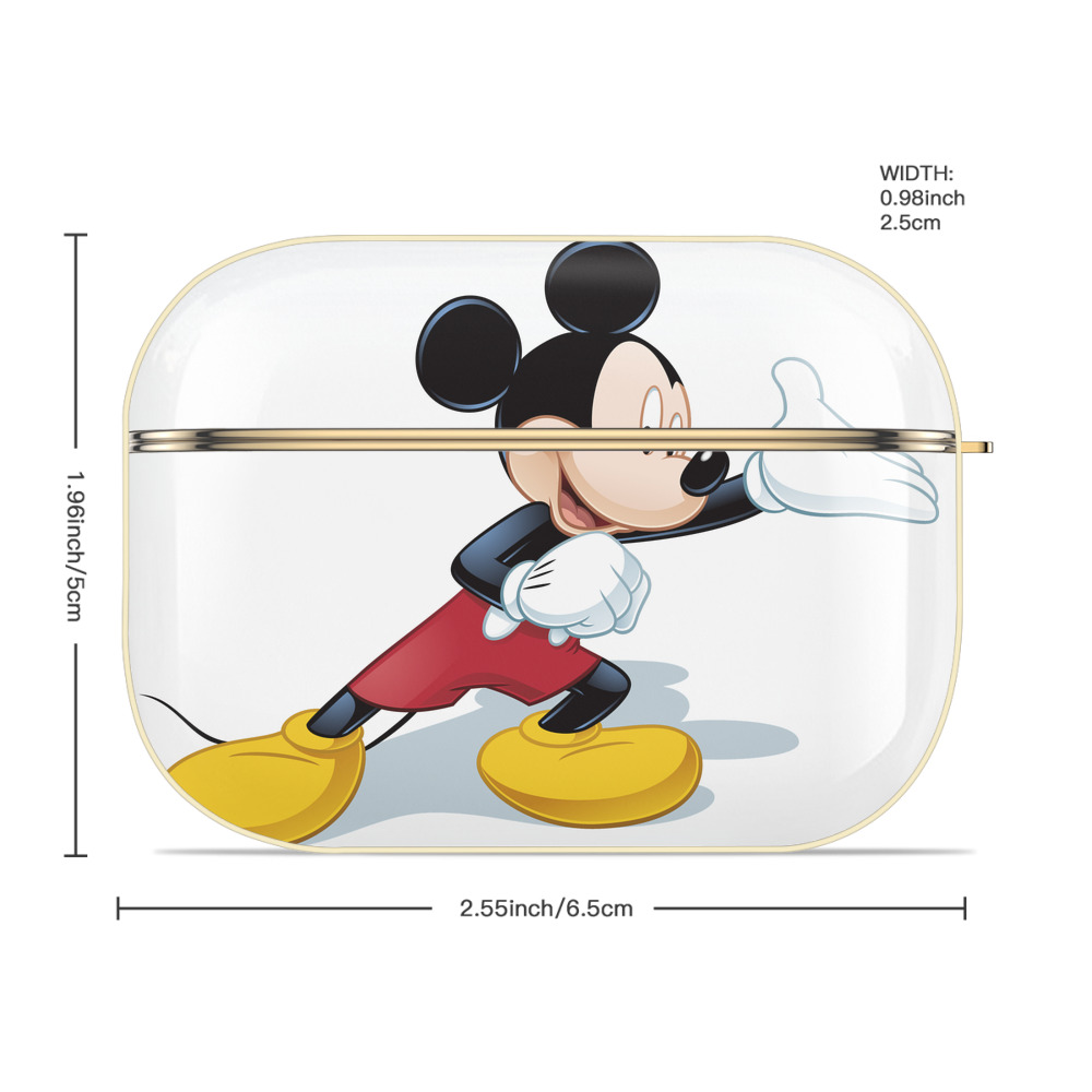 ミッキーマウス Mickey Mouse 【AirPods Pro用】ハードシェル保護ケース｜耐衝撃・防指紋・カラビナ付き商品仕様