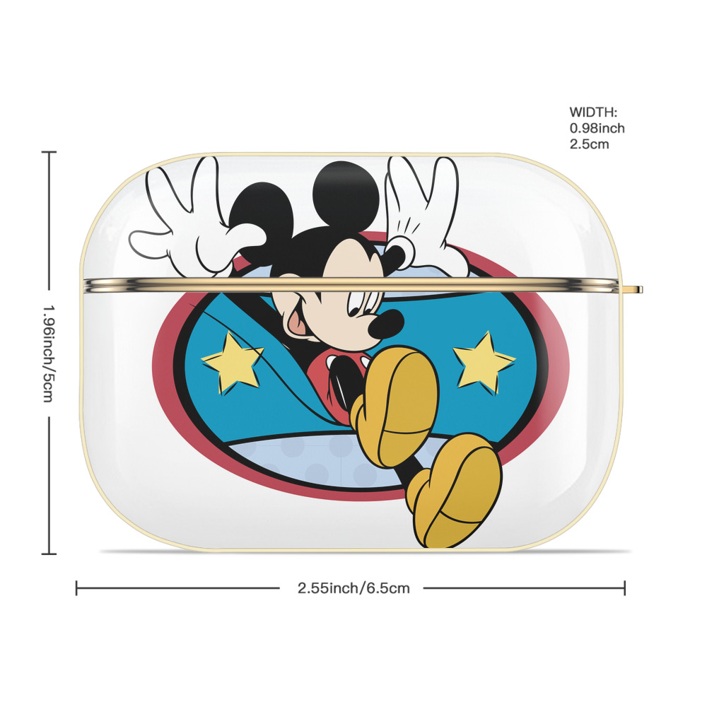 ミッキーマウス Mickey Mouse 【AirPods Pro用】ハードシェル保護ケース｜耐衝撃・防指紋・カラビナ付き商品仕様
