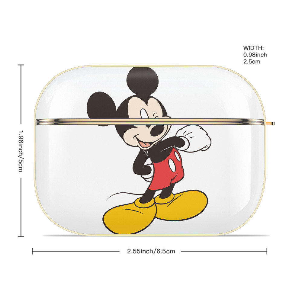 ミッキーマウス Mickey Mouse 【AirPods Pro用】ハードシェル保護ケース｜耐衝撃・防指紋・カラビナ付き商品仕様