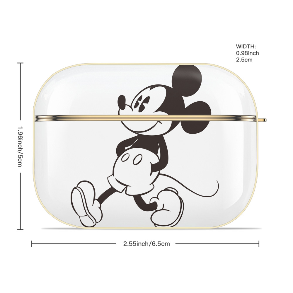 ミッキーマウス Mickey Mouse 【AirPods Pro用】ハードシェル保護ケース｜耐衝撃・防指紋・カラビナ付き商品仕様