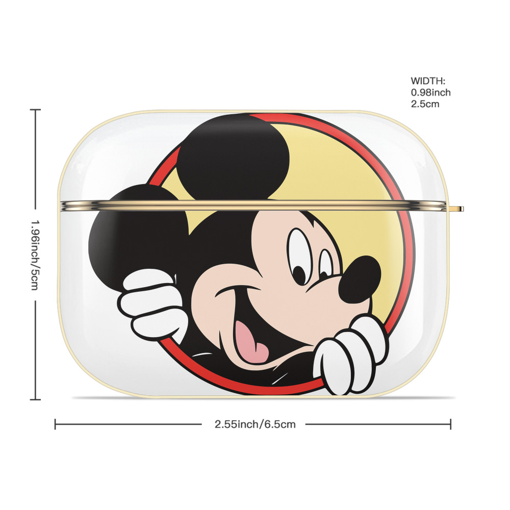 ミッキーマウス Mickey Mouse 【AirPods Pro用】ハードシェル保護ケース｜耐衝撃・防指紋・カラビナ付き商品仕様